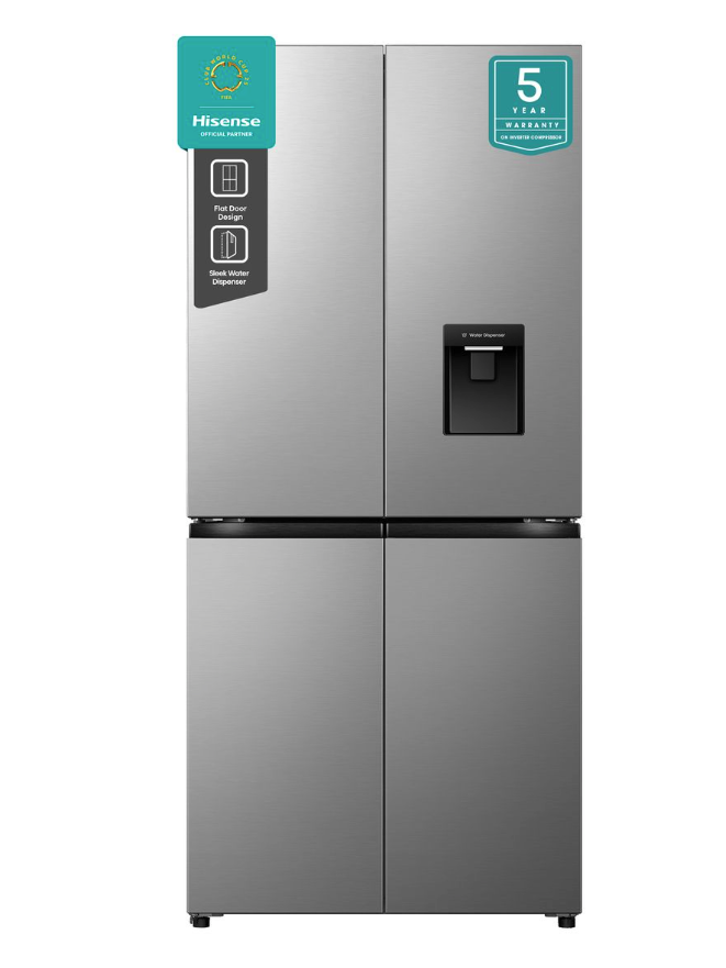 Hisense 394L PureFlat Door Fridge with Durable Inverter and Water Dispenser