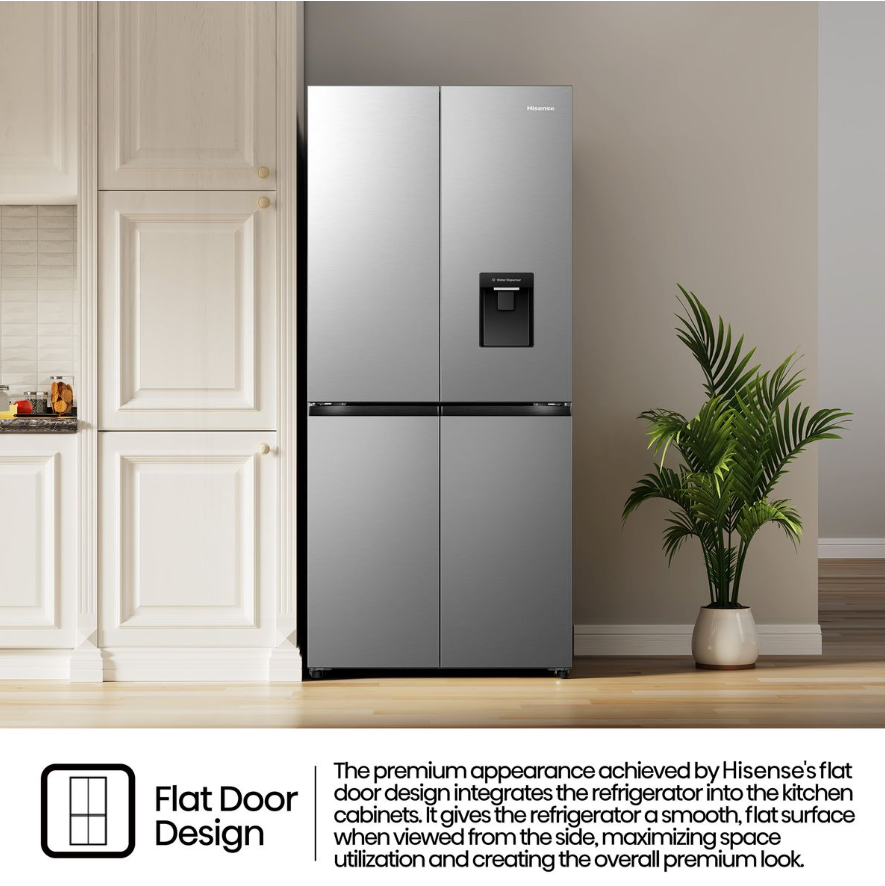 Hisense 394L PureFlat Door Fridge with Durable Inverter and Water Dispenser