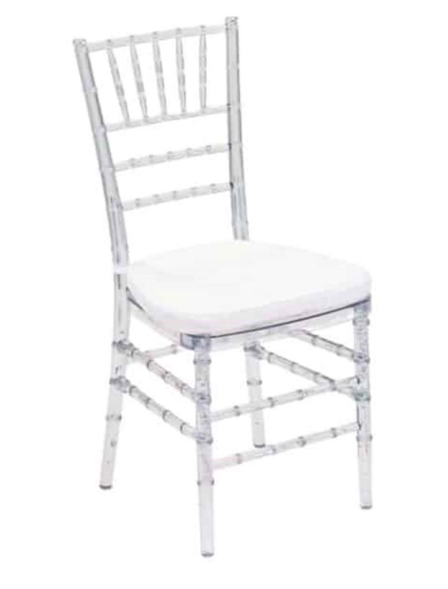 Clear Tiffany Chair with Cushion