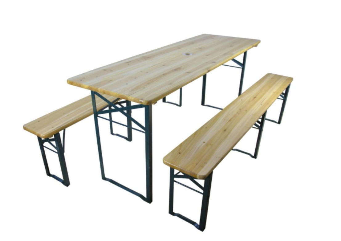 Wooden Table and Bench Set