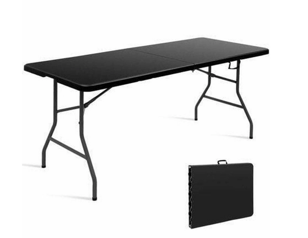 ZYS - 1.8M Folding Trestle Table 180X74X74 CM - Black