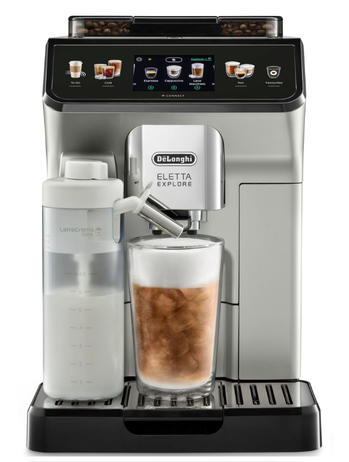 Delonghi - Eletta Explore Hot & Cold Bean to Cup Coffee Mach - ECAM450.65.S