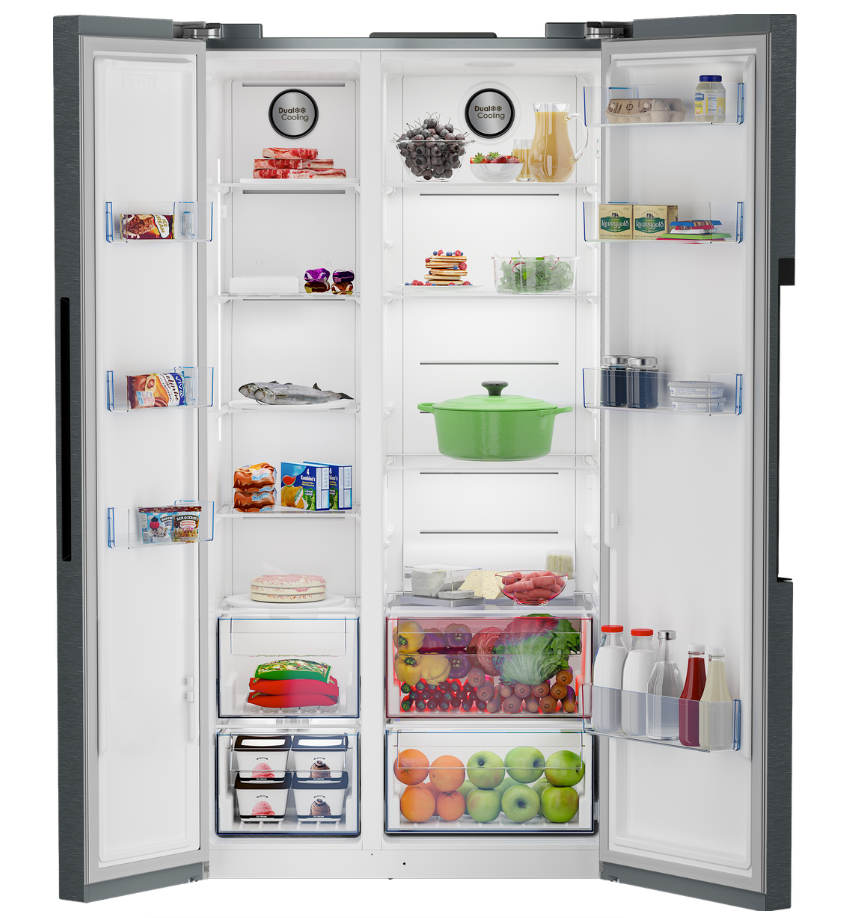 Defy 559L DFF636 Naturelight Technology Side by Side Fridge Freezer Dark