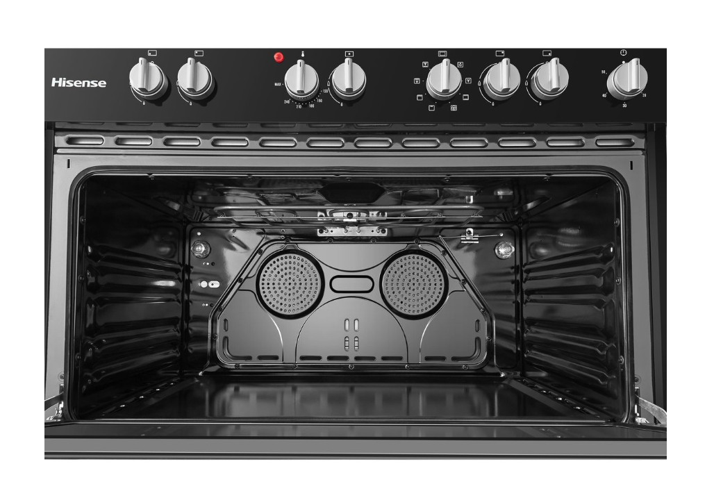 Hisense 90cm 5 Burner Gas/Electric Stove - Black