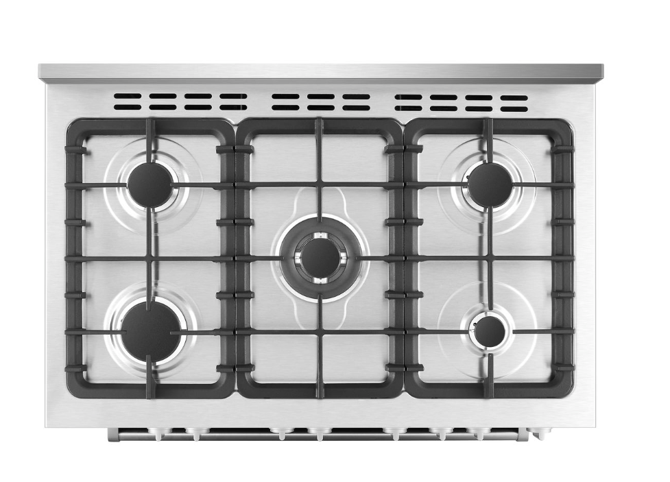 Hisense 90cm 5 Burner Gas/Electric Stove - Black