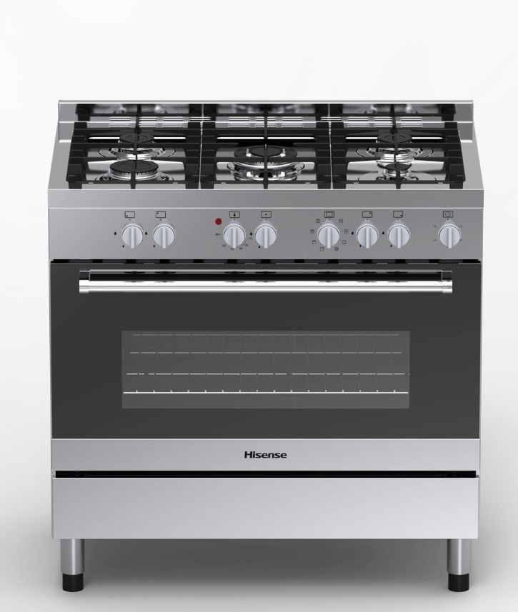 Hisense 90cm 5 Burner Gas/Electric Stove-Stainless Steel