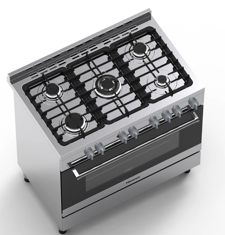 Hisense 90cm 5 Burner Gas/Electric Stove-Stainless Steel