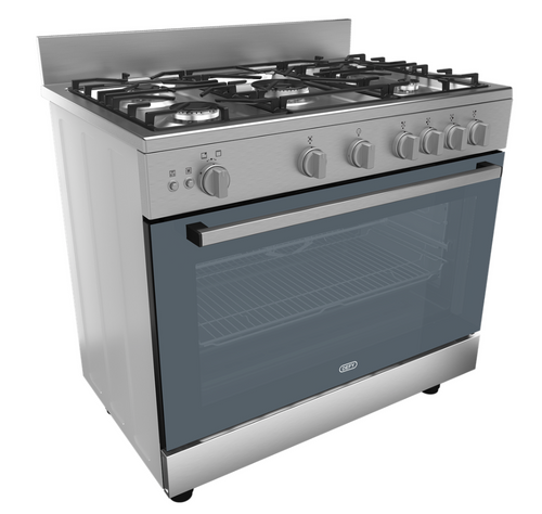 Defy 90cm DGS90G 5 Burner Full Gas Range Cooker + Turnspit - Inox