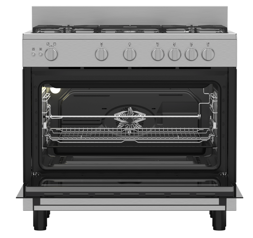 Defy 90cm DGS90G 5 Burner Full Gas Range Cooker + Turnspit - Inox