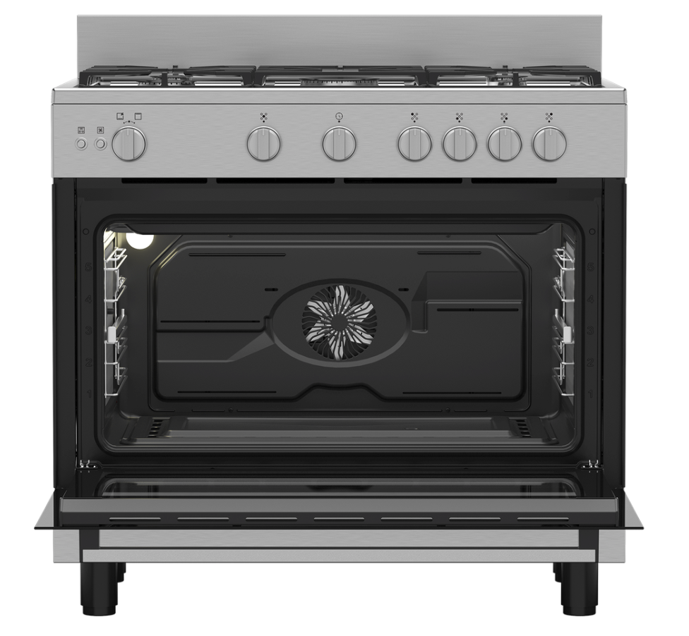 Defy 90cm DGS90G 5 Burner Full Gas Range Cooker + Turnspit - Inox