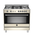 La Germania Rustica Full Gas Stove 5 Gas Burners Gas oven & Gas Grill Cream