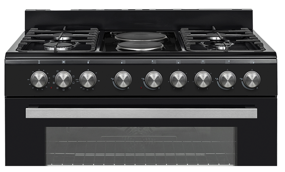 Elba 04/96CL727B-2 Gas Stove 4 Burner - 2 Elec Plates - Elec Oven 90cm