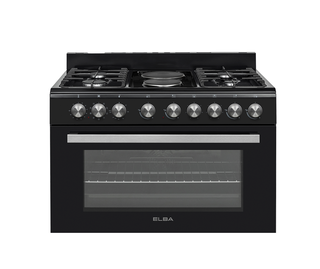 Elba 04/96CL727B-2 Gas Stove 4 Burner - 2 Elec Plates - Elec Oven 90cm