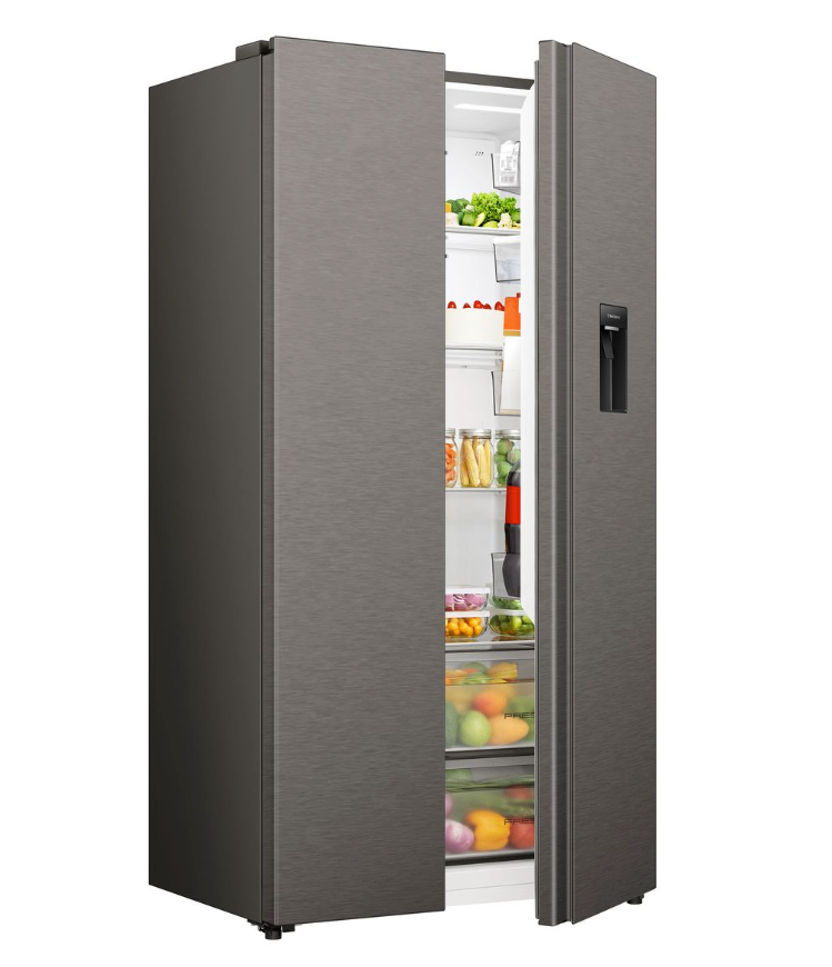Hisense 541L No Frost Double doors Fridge with Water Dispenser-Inox