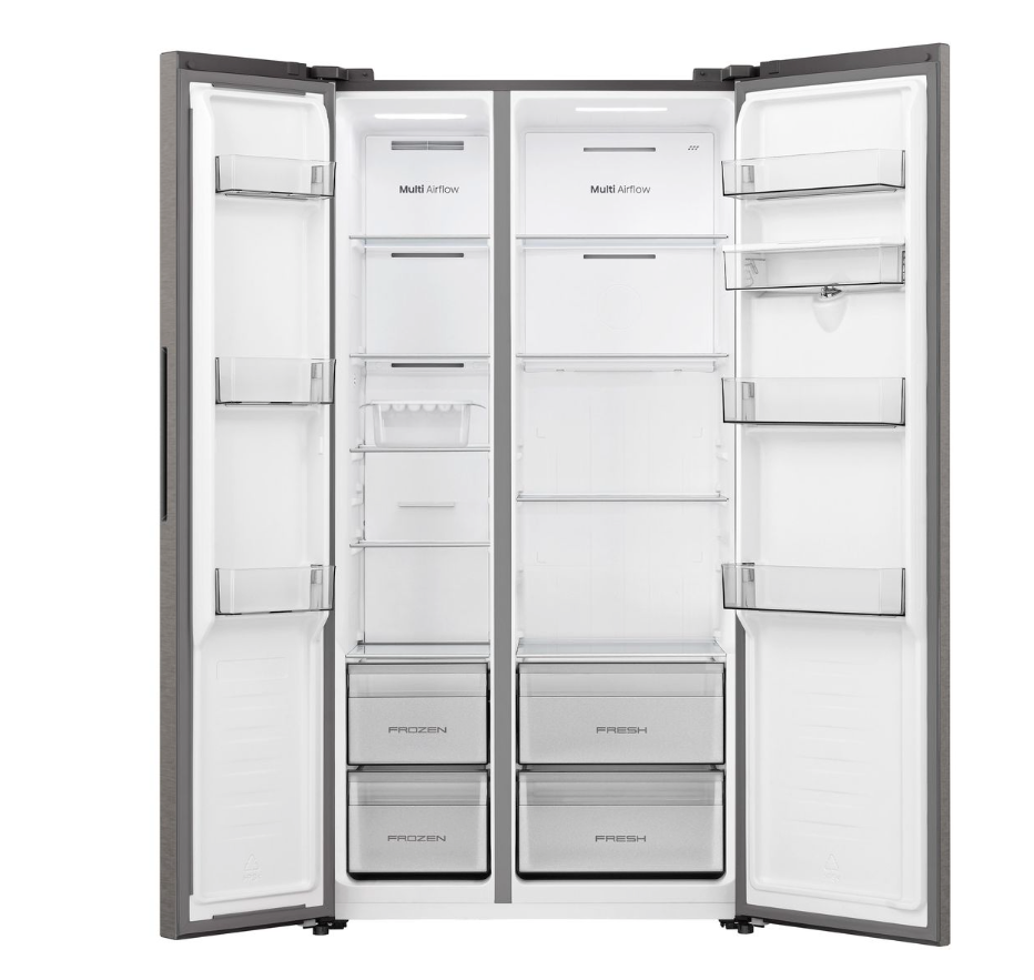 Hisense 541L No Frost Double doors Fridge with Water Dispenser-Inox